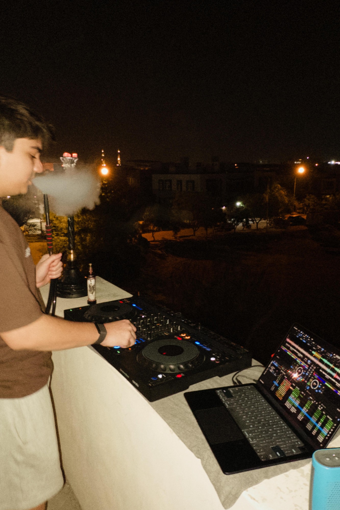 DJing at night