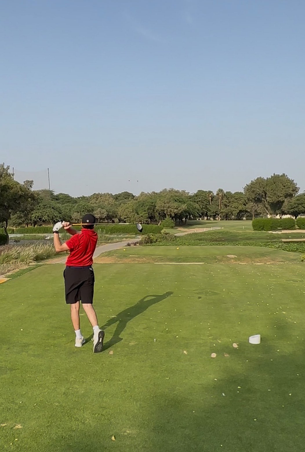 Follow-through on the tee box